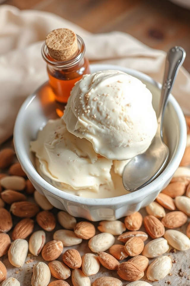 almond ice cream preparation
