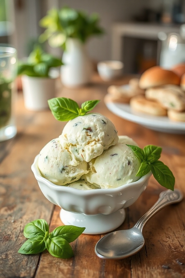 basil ice cream preparation process