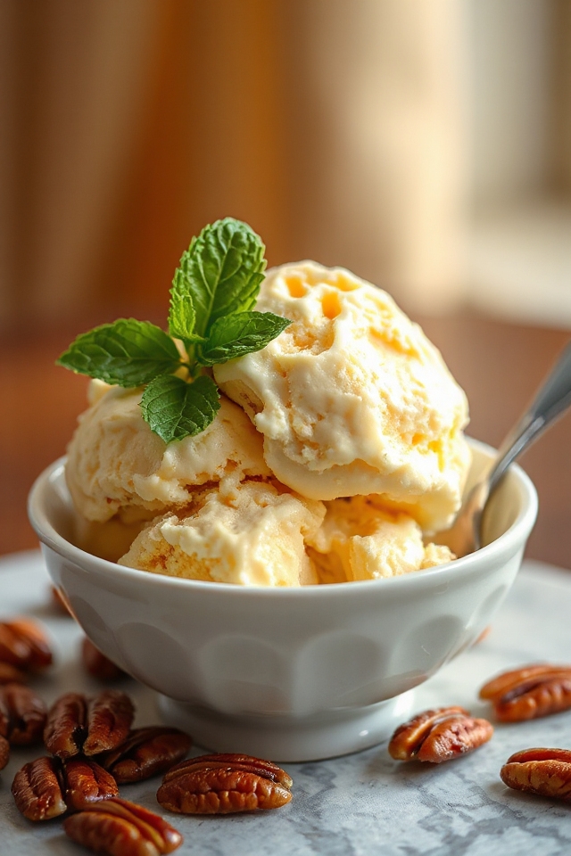 bourbon infused homemade ice cream
