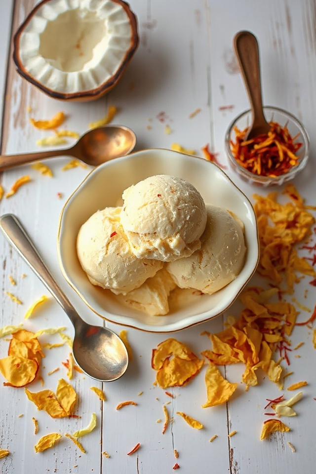 coconut saffron ice cream