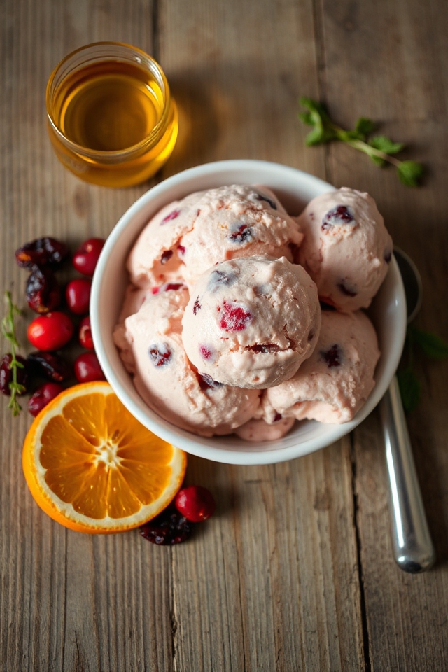 cranberry flavored frozen dessert