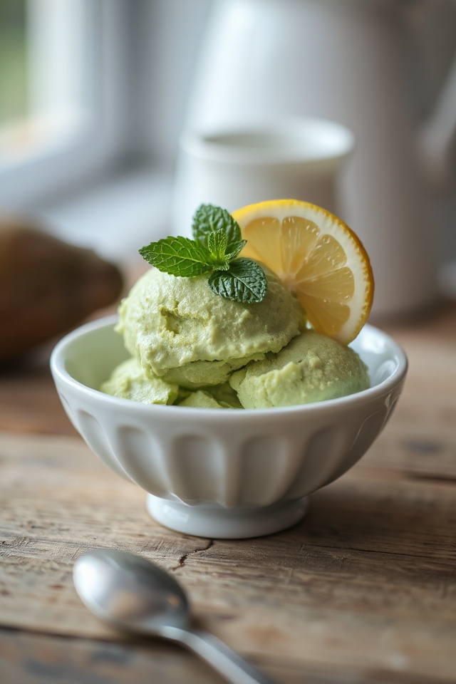 creamy avocado ice cream