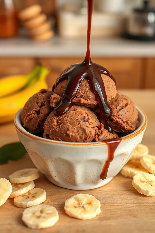 creamy chocolate banana ice cream