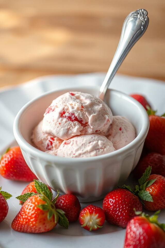 creamy strawberry ice cream