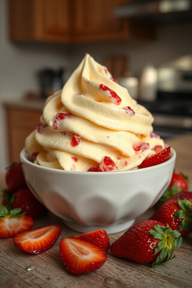 creamy strawberry ice cream
