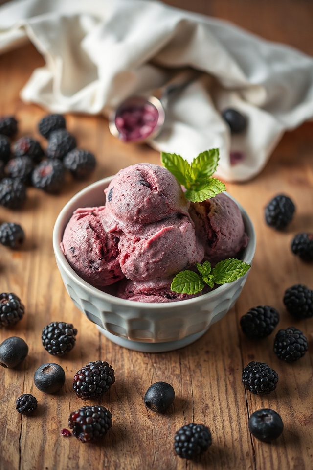 delicious blackberry ice cream