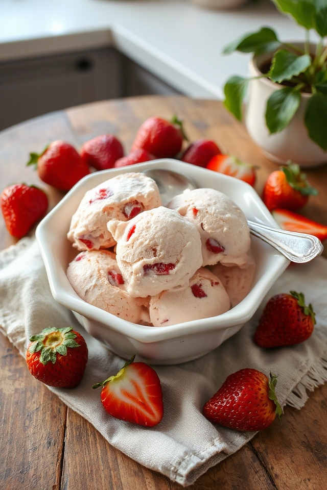 delicious homemade strawberry ice cream