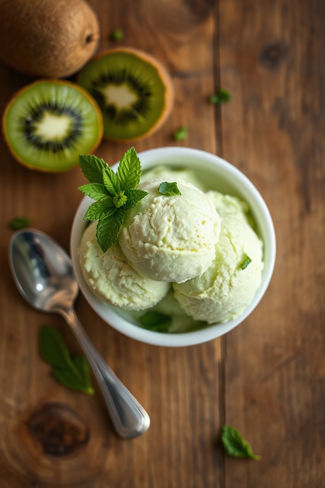 delicious kiwi ice cream