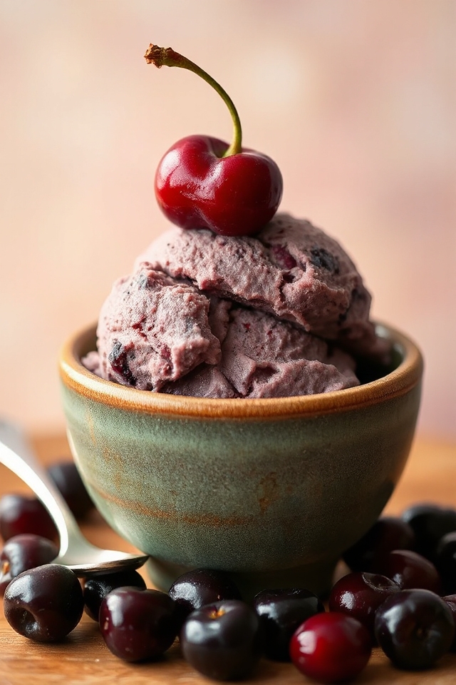 homemade black cherry ice cream