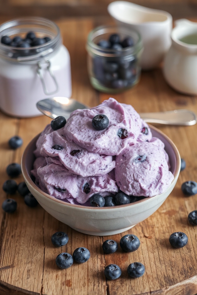 homemade blueberry ice cream