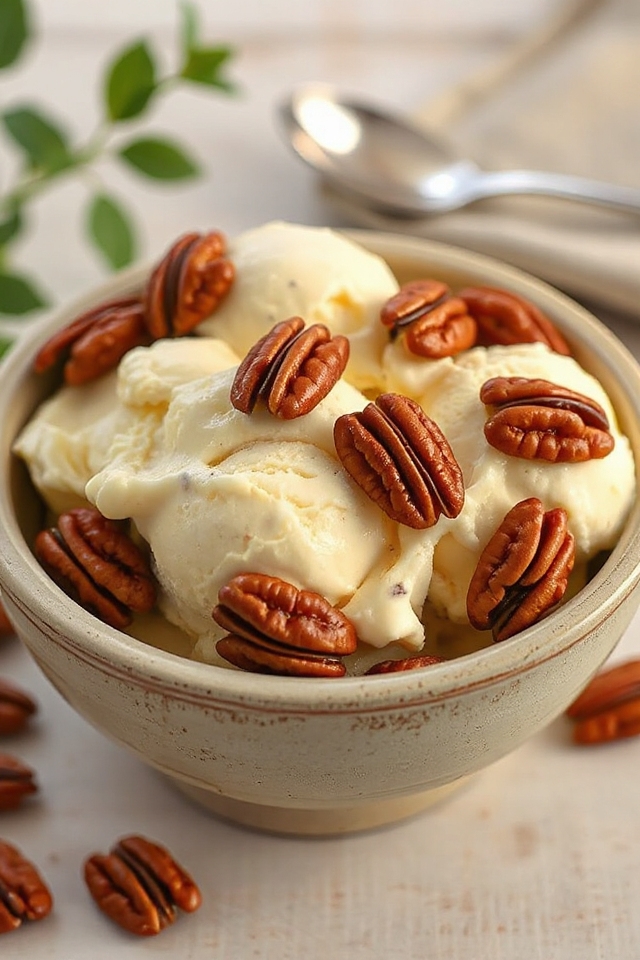 homemade butter pecan ice cream