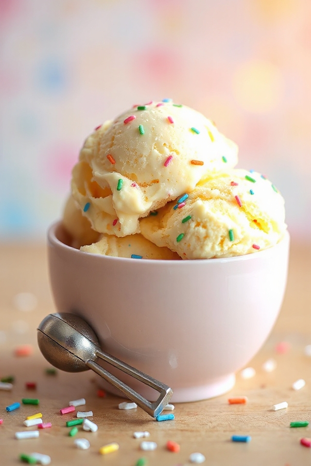 homemade cake batter ice cream