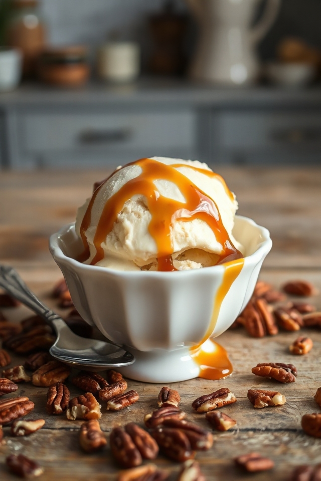 homemade caramel swirl ice cream