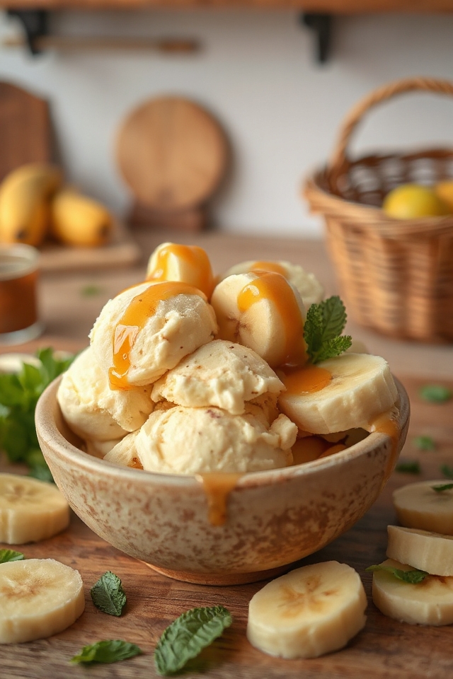 homemade creamy banana ice cream