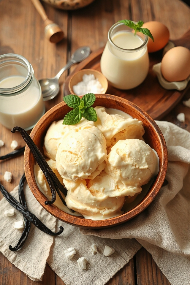 homemade creamy vanilla ice cream
