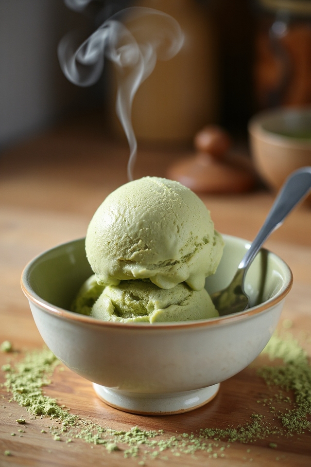 homemade green tea ice cream