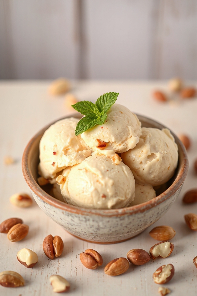 homemade macadamia nut ice cream