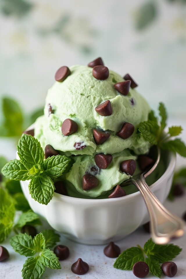homemade mint chocolate chip