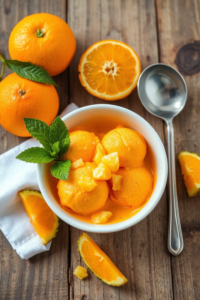 homemade orange ice cream