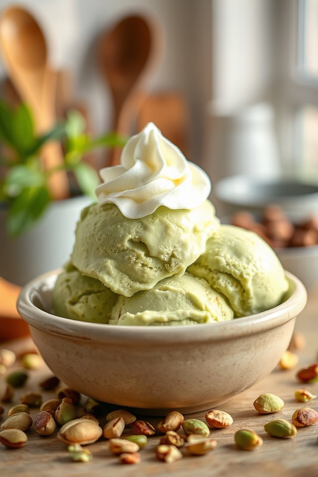 homemade pistachio ice cream