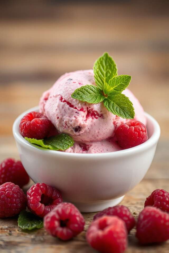 homemade raspberry ice cream