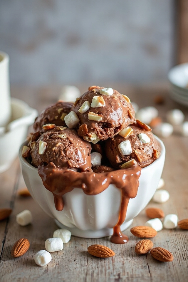 homemade rocky road ice cream