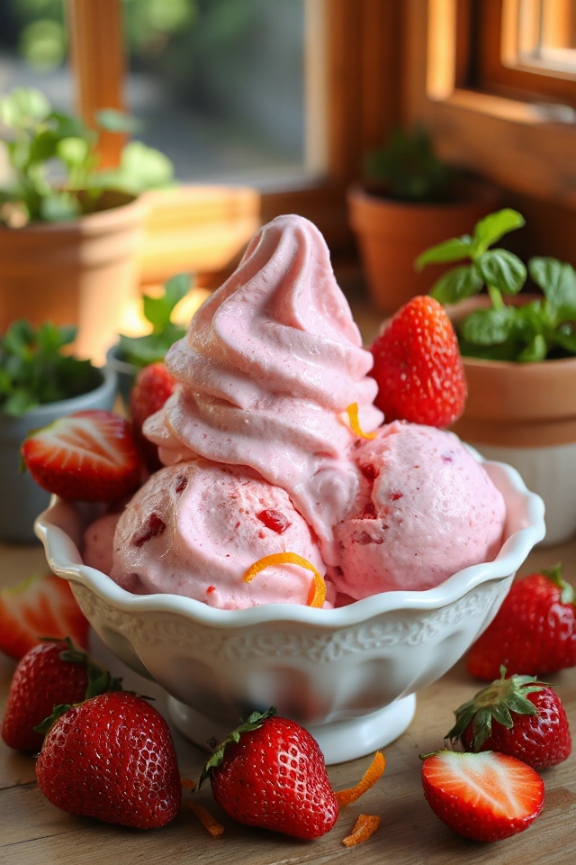 homemade strawberry ice cream