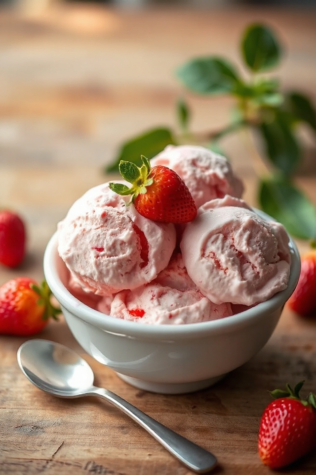 homemade strawberry ice cream