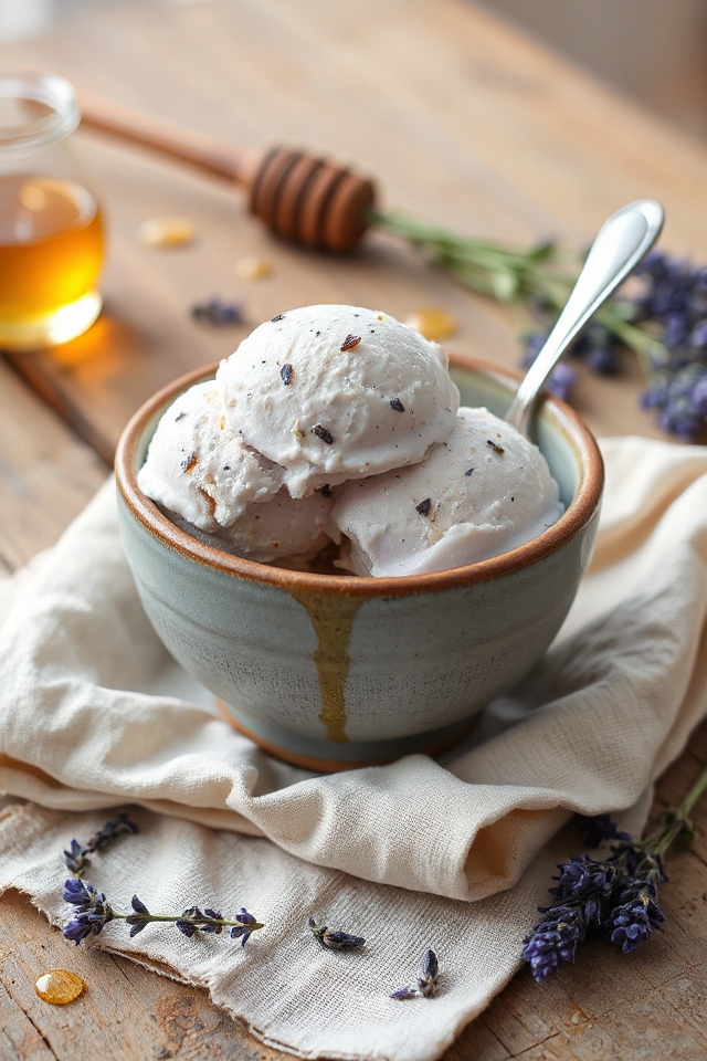 lavender infused honey ice cream