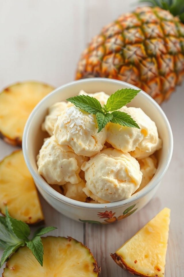 pineapple flavored frozen dessert
