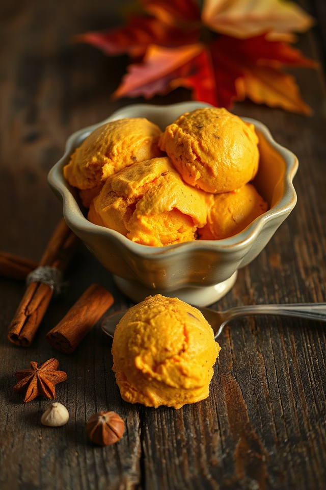 pumpkin ice cream preparation