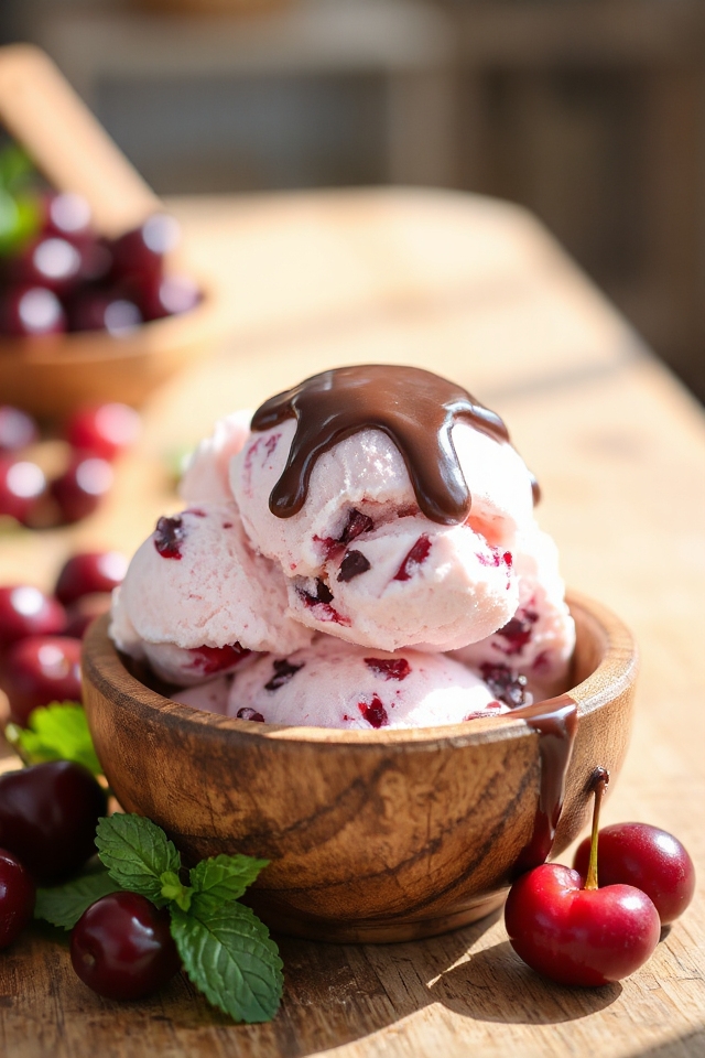 soaked cherries creamy custard