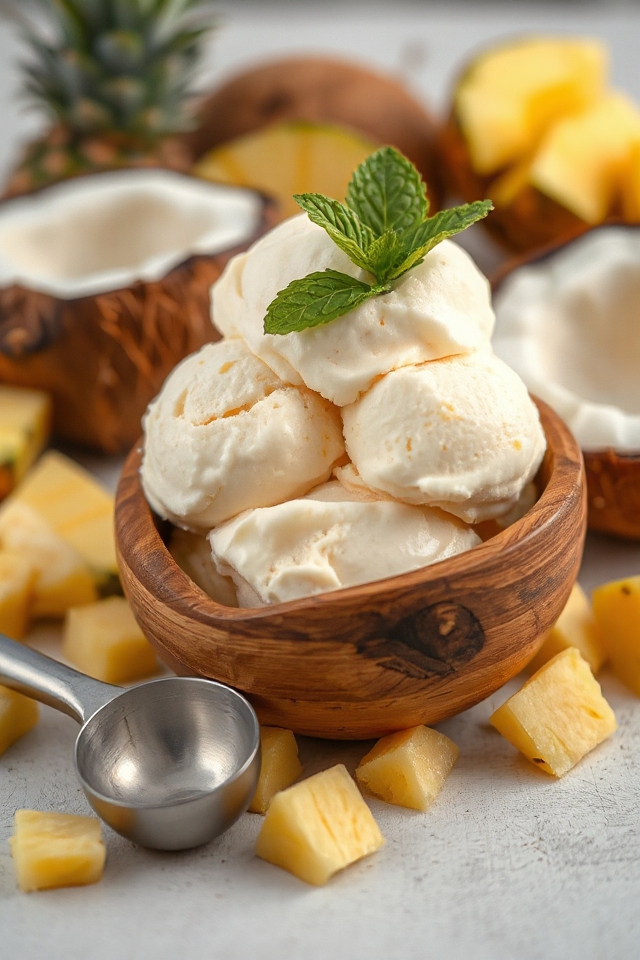 tropical coconut pineapple ice cream