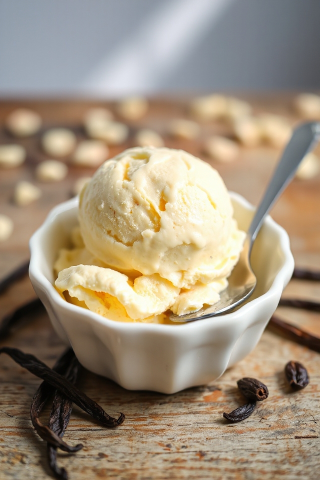 vanilla custard ice cream preparation