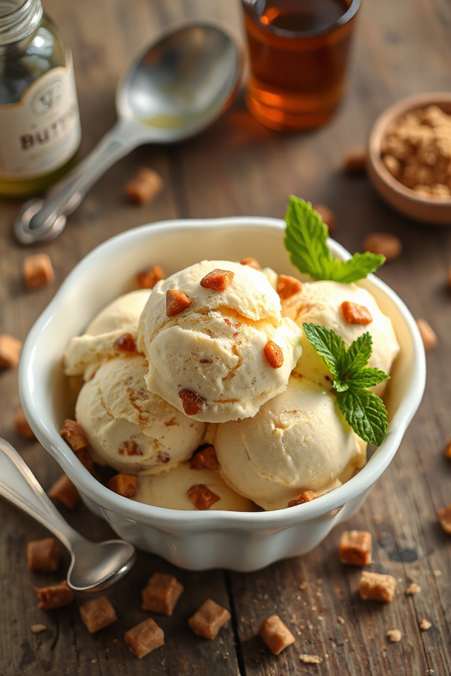 homemade butter brickle ice cream